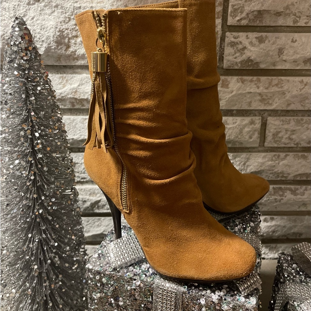 MICHAEL KORS 7m Suede High heel approx 4 in boot womens